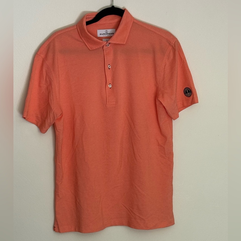 European Culture Men's Coral Polo Shirt Size L
